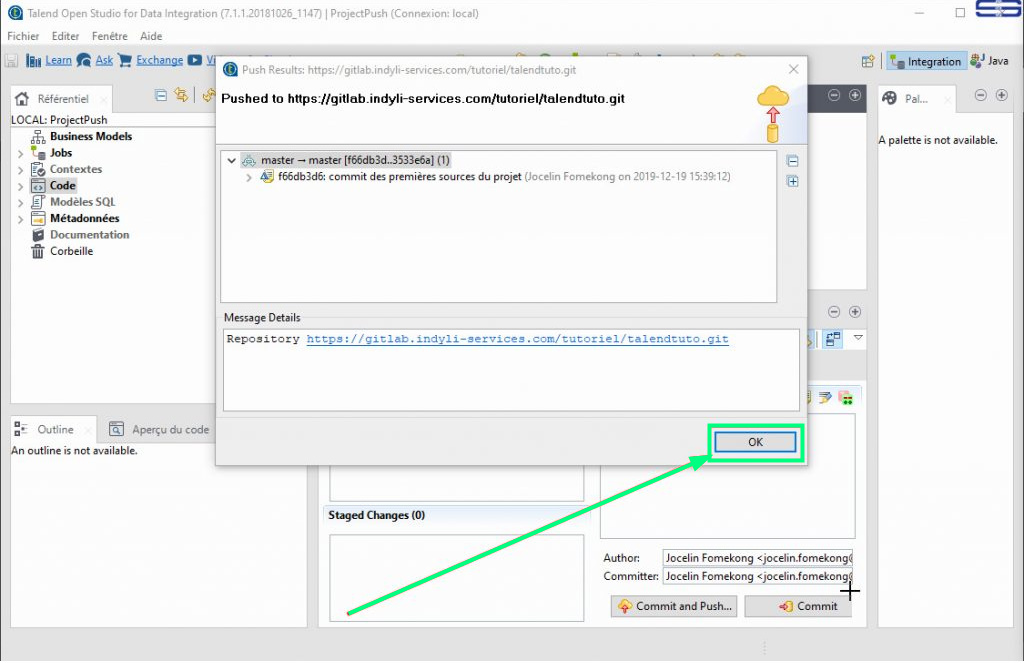 Partager les sources d’un projet depuis Talend pour alimenter un repos Gitlab